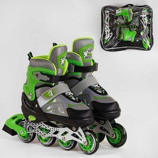 Ролики 65992-S Best Roller/розмір 30-33/колір &mdash; ЗЕЛЕНИЙ колеса PU, ПЕРЕДНІЄ КОЛІСО СВЕТ, у сумці, d коліс &mdash; 65992-S фото