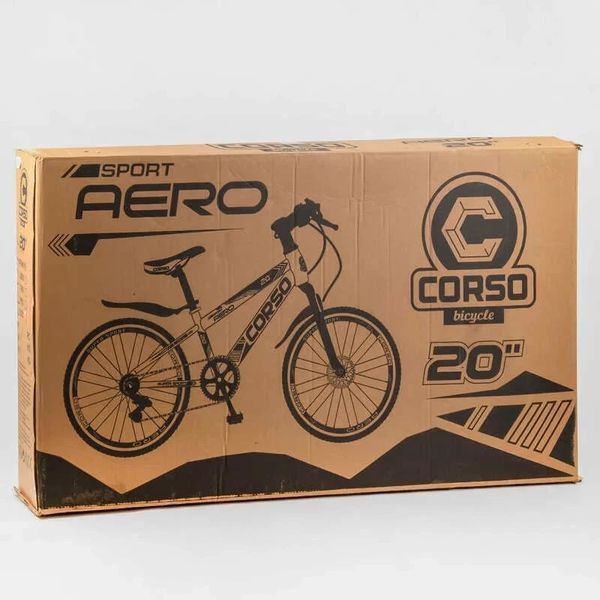 Велосипед спортивний дитячий напівфет 20'' CORSO &laquo;AERO&raquo; 72989 зі сталевою рамою 11.5', 7 швидкостей 72989 фото