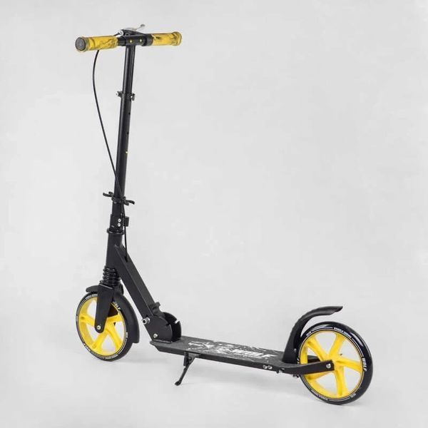 Самокат двоколісний від 5 років W-10728 "Best Scooter" "WOLF" колеса PU 200 мм, 1 амортизатор, ручне гальмо W-10728 фото