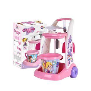 Ігровий набір для прибирання Technok Toys 6429, 17 предметів, на візку, висота 54 см 6429 фото