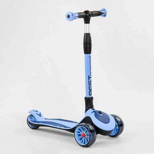 Триколісний самокат дитячий Best Scooter С-03820 Блакитний, складаний, зі світними колесами, кермо 66 до 77 см С-03820 фото