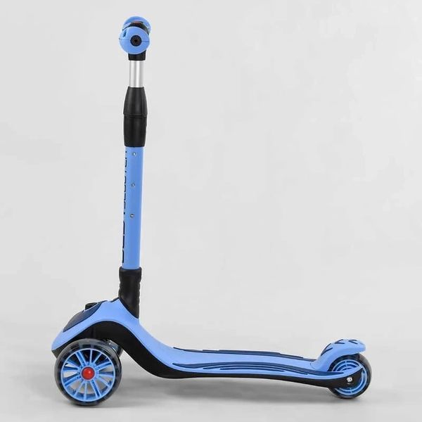 Триколісний самокат дитячий Best Scooter С-03820 Блакитний, складаний, зі світними колесами, кермо 66 до 77 см С-03820 фото