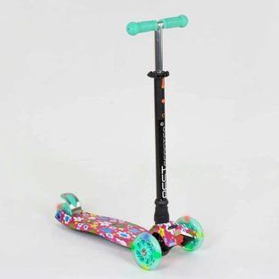 Дитячий триколісний самокат 779-1343 MAXI "Best Scooter", колеса PU, СВІТ, трубка керма алюмінієва 779-1343 фото