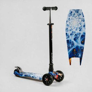 Самокат трехколесный детский Best Scooter MAXI S-11102 Синий, съемный руль до 87 см, колеса PU со светом S-11102 фото