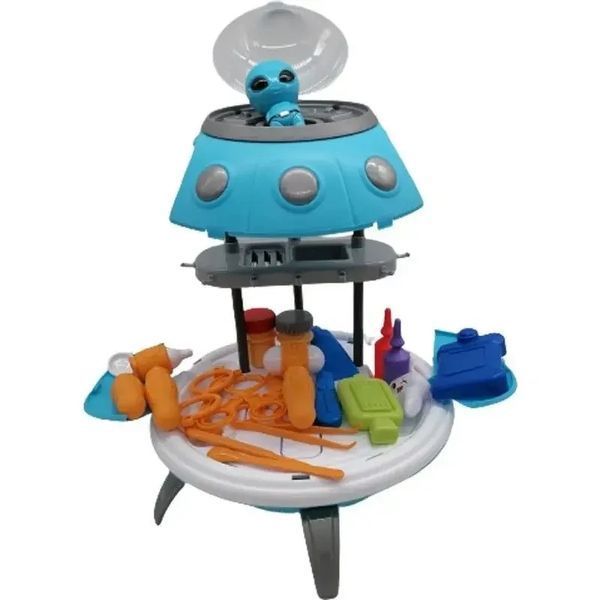 Дитячий набір лікаря з рюкзаком у формі НЛО 25753 "НЛО", 3в1, проєктор галактик, 41 елемент, висота 46 см 25753 фото