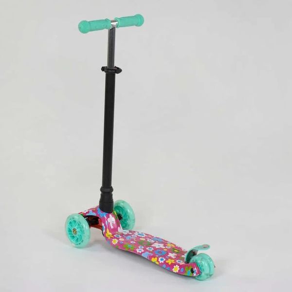 Дитячий триколісний самокат 779-1343 MAXI "Best Scooter", колеса PU, СВІТ, трубка керма алюмінієва 779-1343 фото
