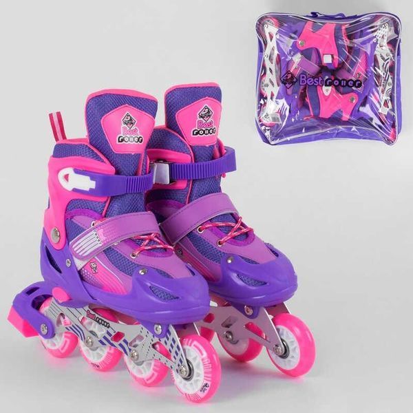 Ролики 20066-L Best Roller/розмір 38-42/колір &mdash; ФІОЛТИВИЙ колеса PVC, ПЕРЕДНІЄ КОЛІСО ЗВЕТ, у сумці, d коліс 20066-L фото