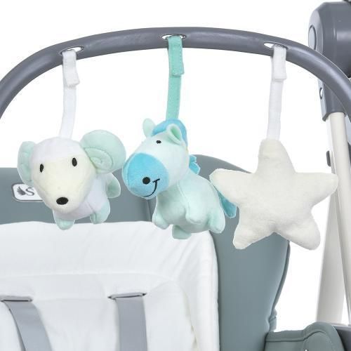 Стільчик гойдалка для немовлят EL CAMINO SWAN ME 1087-G Pale Green ME 1087-G Dark Gray фото