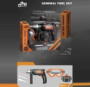 Набір інструментів дитячий Tool Set 778-5, 6 елементів, дриль на батарейках, реверс, окуляри, маска 778-5 фото