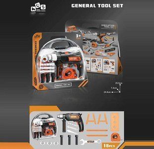 Набір інструментів з дрилью дитячий Tool Set 778-76, 18 елементів, дриль на батарейках, валіза 778-76 фото