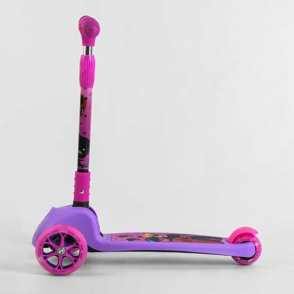 Самокат триколісний для дівчинки 80277 Best Scooter зі світними колесами PU, Фіолетовий 80277 фото