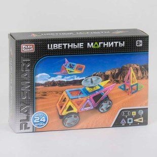 Конструктор магнітний Техніка, Кольорові магніти 2465 Play Smart з 24 деталей, у коробці 2465 фото