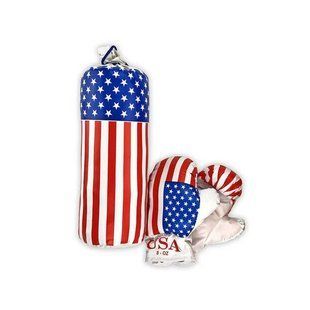 Боксерська груша для дітей з рукавичками підвісна, Маленька "USA" S-USA 12х12х37 см; арт 803 803 фото