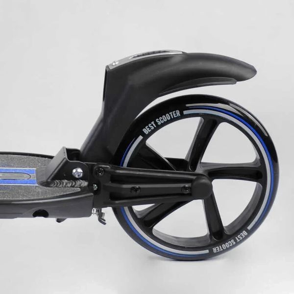 Самокат двоколісний великий Best Scooter L-50267 Синій, PU 200 мм, амортизація, ручне гальмо, до 100 кг L-50267 фото