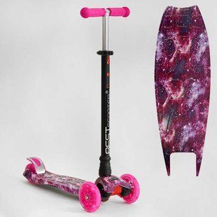 Самокат триколісний дитячий для дівчинки MAXI Best Scooter 779-2504 Фіолетовий, колеса PU зі світлом 779-2504 фото