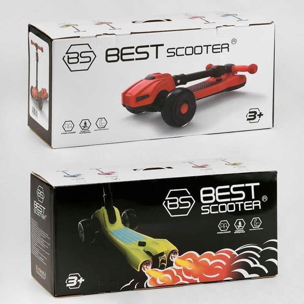 Самокат триколісний із димом Best Scooter LT-11746 Корал, з парогенератором, світлом і звуками машини LT-11746 фото