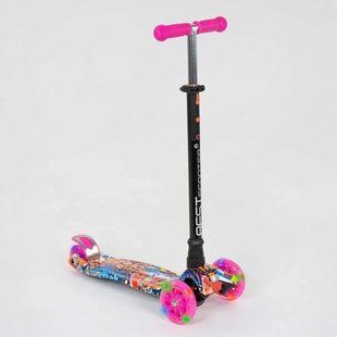 Детский трехколесный самокат А 24651/779-1395 MAXI "Best Scooter", колеса PU, СВЕТ, трубка руля алюминиевая А 24651/779-1395 фото