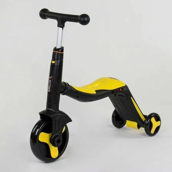 Дитячий самокат-велобіг-велосипед 3в1 JT 10993 Best Scooter, трансформер, 8 мелодій, Жовтий JT 10993 фото