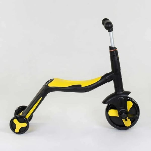 Дитячий самокат-велобіг-велосипед 3в1 JT 10993 Best Scooter, трансформер, 8 мелодій, Жовтий JT 10993 фото