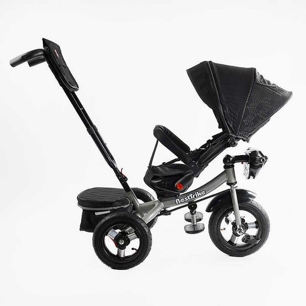 Велосипед триколісний з батьківською ручкою Best Trike 6088 F - 695-12 Сірий, з поворотним сидінням, надувні колеса 6088 F &ndash; 695-12 фото