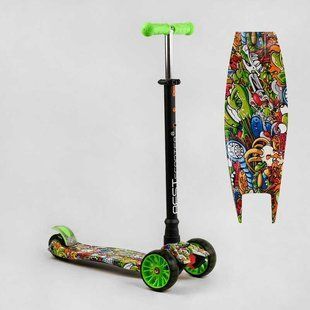 Самокат триколісний MAXI S-11203 Best Scooter, знімне кермо, колеса PU зі світлом S-11203 фото