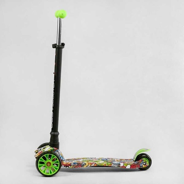 Самокат триколісний MAXI S-11203 Best Scooter, знімне кермо, колеса PU зі світлом S-11203 фото