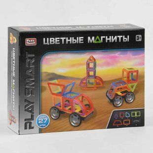 Конструкор магнітна машинка техніка 27 деталей 2472 Play Smart, 19 моделей 2472 фото