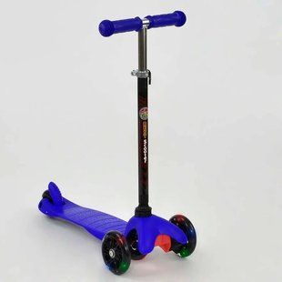 Детский трехколесный самокат А 24684/466-112 MINI "Best Scooter" Синий, светящиеся колеса PU, В ПАКЕТЕ А 24684/466-112 фото