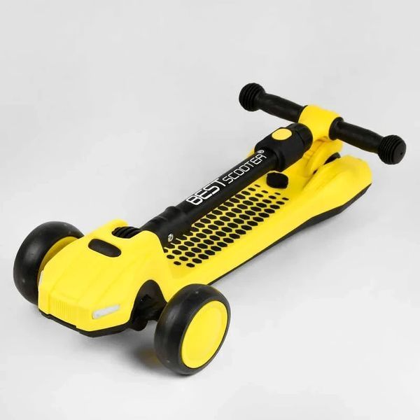 Самокат триколісний із димом Best Scooter LT-13968 Жовтий, з парогенератором, світлом і звуками машини LT-13968 фото