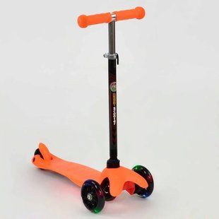 Детский трехколесный самокат А 24685/466-112 MINI "Best Scooter" Оранжевый, светящиеся колеса PU, В ПАКЕТЕ А 24685/466-112 фото