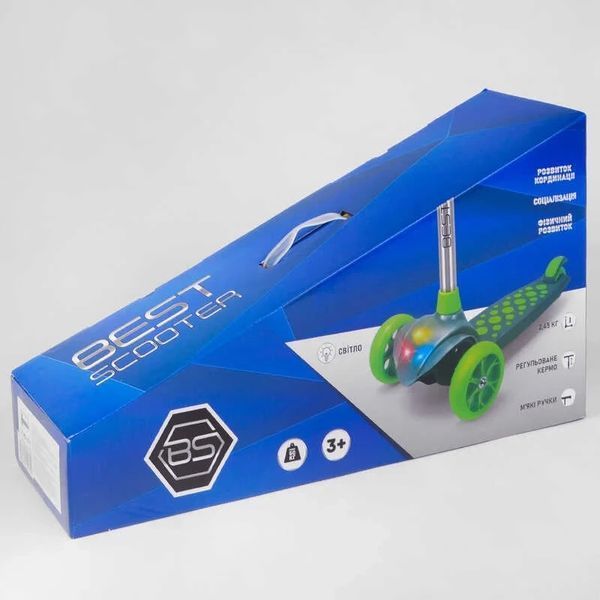 Самокат триколісний Best Scooter LK-61022 Рожевий, Світло платформи та коліс, знімне кермо LK-61022 фото