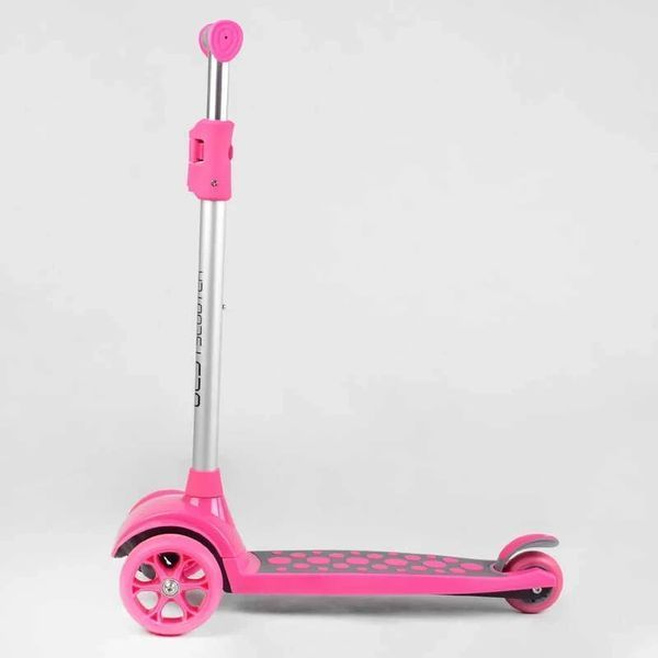 Самокат триколісний Best Scooter LK-61022 Рожевий, Світло платформи та коліс, знімне кермо LK-61022 фото