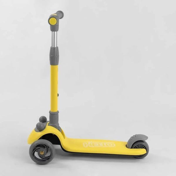Самокат триколісний складаний D-0449 Best Scooter зі світними колесами &mdash; PU, Жовтий D-0449 фото