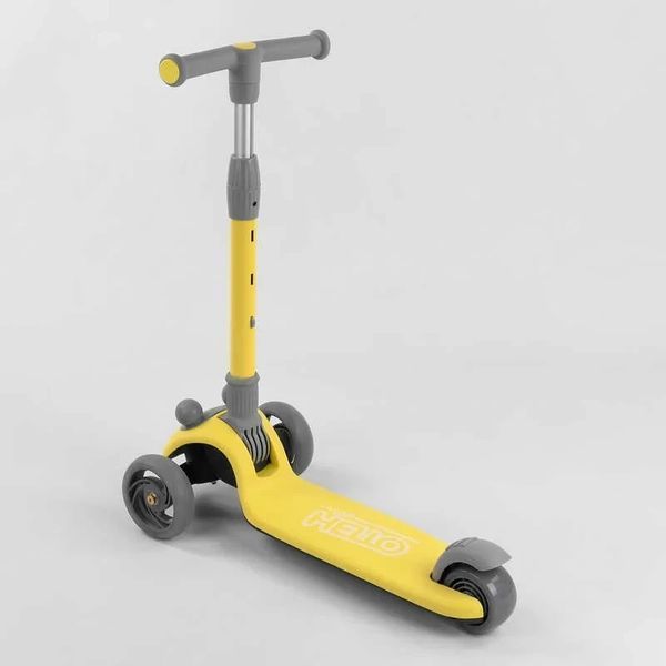 Самокат триколісний складаний D-0449 Best Scooter зі світними колесами &mdash; PU, Жовтий D-0449 фото