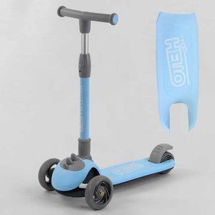 Складаний самокат триколісний дитячий Best Scooter D-0885 Блакитний, зі світними колесами &mdash; поліуретан D-0885 фото