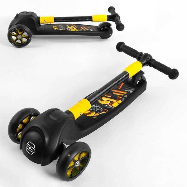 Триколісний самокат для хлопчика Best Scooter 15172 Бамблбі, зі світними колесами та дисками 15172 фото