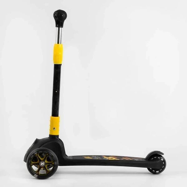 Триколісний самокат для хлопчика Best Scooter 15172 Бамблбі, зі світними колесами та дисками 15172 фото