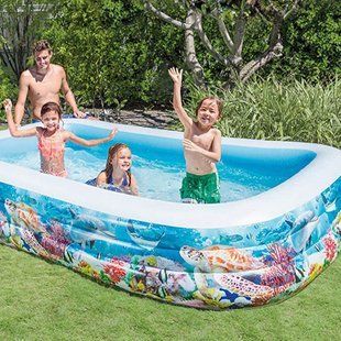 Бассейн детский большой 305х183х56см Семейный Intex 58485 "Тропический риф", 1020л, прямоугольный 58485 фото