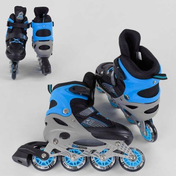 Ролики 30093-L Best Roller/розмір 38-42/колір &mdash; СИНІЙ (6) колеса PVC, ПЕРЕДНІЄ КОЛІСО СВЕТ, у сумці, d коліс 30093-L фото