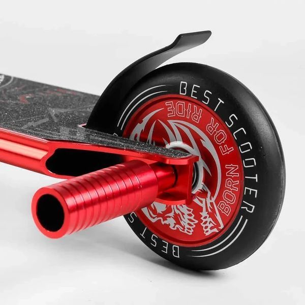 Самокат трюковий Best Scooter 46409 Червоний, колеса PU 110 мм, висота 85 см, пеги, алюмінієвий диск і дека 46409 фото