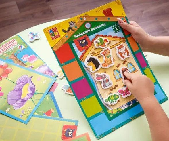 Настільна гра Академія Розвиток 12 в 1 VT 5412-03 "Vladi Toys" українською мовою, від 4-6 років, 51 магніт VT 5412-03 фото