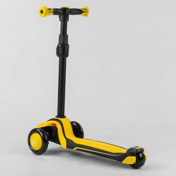 Самокат триколісний дитячий MAXI MX-80204 Жовтий Best Scooter, зі світними колесами PU, Жовтий MX-80204 фото