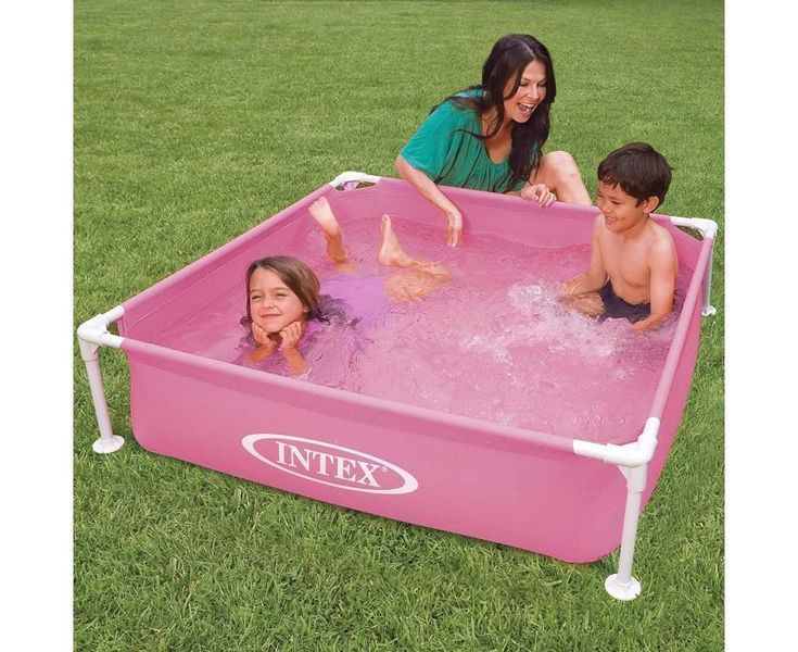 Дитячий каркасний басейн 122х122х30 см Intex Mini Frame Pool 57172 Рожевий, 337л, від 2 років, квадратний 57172 PN фото