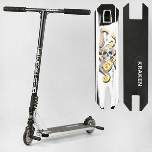 Самокат трюковий Best Scooter Kraken KR-82080, колеса PU 110 мм, висота 87 см, ABEC 9, Анодований KR-82080 фото
