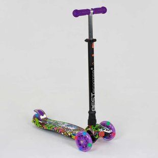 Дитячий триколісний самокат MAXI Best Scooter 779-1390, колеса PU зі світлом, кермо 77-86 см 779-1390 фото