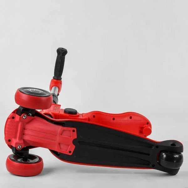 Трехколесный самокат с сиденьем 2в1 Best Scooter MAXI ST-18003 Красный, складной руль от 69 до 79 см ST-18003 фото