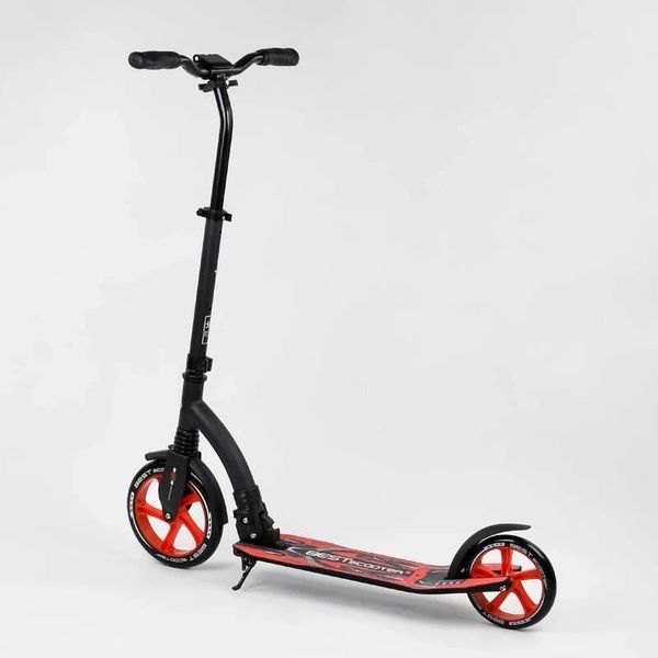 Самокат двоколісний з великими колесами Best Scooter 40860 Червоний, з амортизатором, PU 23/20 см, до 100 кг 40860 фото