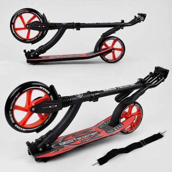 Самокат двоколісний з великими колесами Best Scooter 40860 Червоний, з амортизатором, PU 23/20 см, до 100 кг 40860 фото