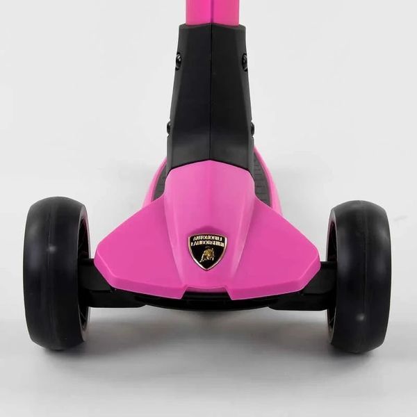 Триколісний самокат для дівчинки Lamborghini LB-30400 Рожевий, складаний алюмінієве кермо, колеса PU зі світлом LB-30400 фото