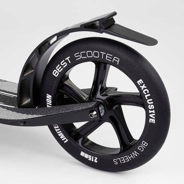 Дитячий двоколісний самокат Best Scooter 72284 Чорно-зелений, до 100 кг, колеса PU-230/215мм 72284 фото
